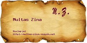 Multas Zina névjegykártya